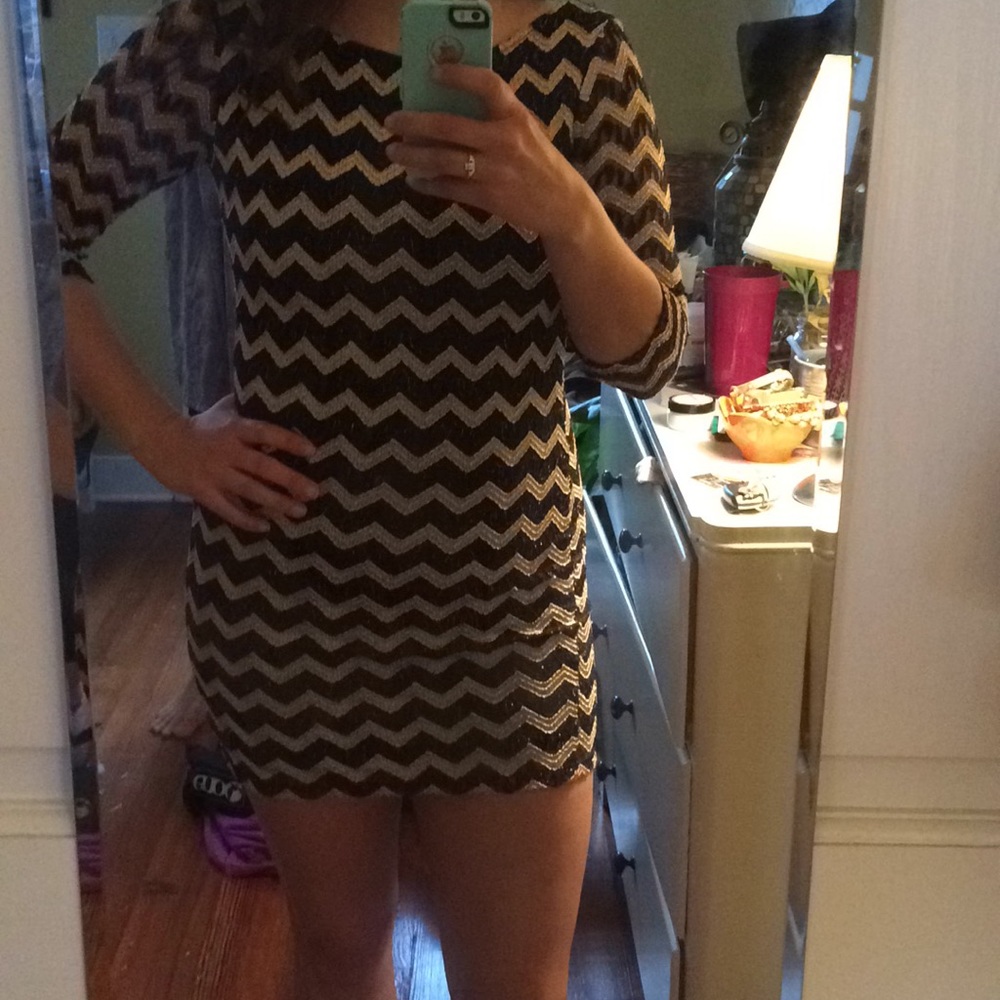 Chevron body con dress.